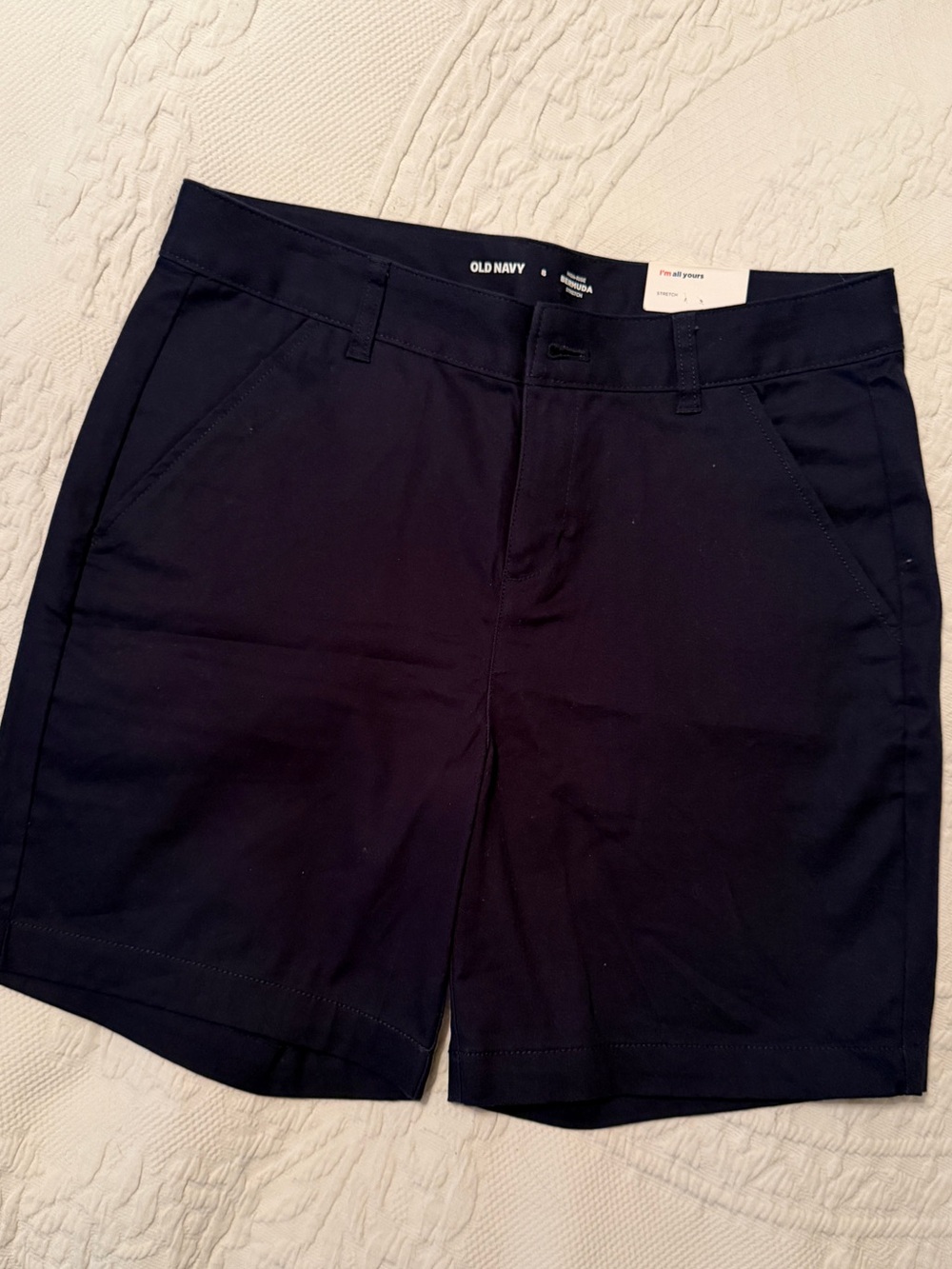 Old Navy Women's Navy Stretch Chino Bermuda Shorts